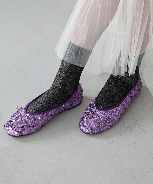 forksy.（フォルクシー）の「【forksy.】スパンコールバレエシューズ（バレエシューズ・レディース・ブラック/グリーン/パープル/ゴールド・LL/L/M/S）」の3枚目の写真