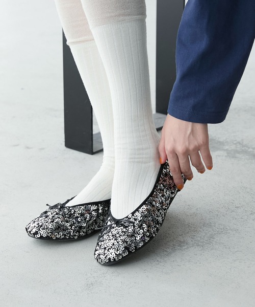 forksy.（フォルクシー）の「【forksy.】スパンコールバレエシューズ（バレエシューズ・レディース・ブラック/グリーン/パープル/ゴールド・LL/L/M/S）」の5枚目の写真