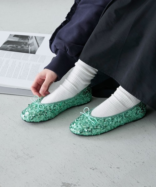 forksy.（フォルクシー）の「【forksy.】スパンコールバレエシューズ（バレエシューズ・レディース・ブラック/グリーン/パープル/ゴールド・LL/L/M/S）」の13枚目の写真