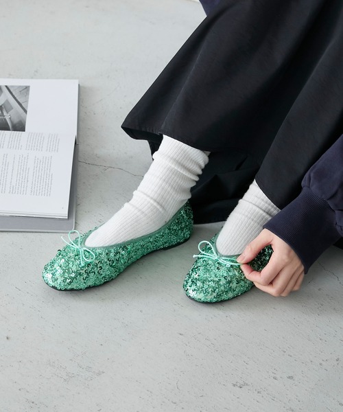 forksy.（フォルクシー）の「【forksy.】スパンコールバレエシューズ（バレエシューズ・レディース・ブラック/グリーン/パープル/ゴールド・LL/L/M/S）」の14枚目の写真