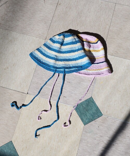 FREAK'S STORE(フリークスストア)の「クロシェ バケットハット(ハット・レディース・ピンク/ブルー/オフホワイト・ONE SIZE)」の4枚目の写真