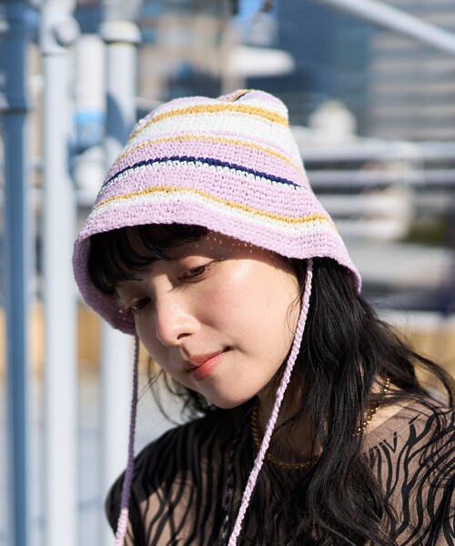 FREAK'S STORE(フリークスストア)の「クロシェ バケットハット(ハット・レディース・ピンク/ブルー/オフホワイト・ONE SIZE)」の15枚目の写真