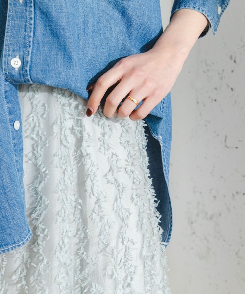 F by ROSSO（エフバイロッソ）の「F by ROSSO　リボンジャガードフレアスカート（スカート・レディース・グレー/ホワイト・36/38）」の8枚目の写真