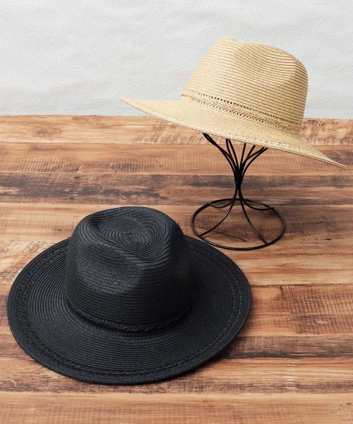 Basiquenti（ベーシックエンティ）の「Airway（通気性） ロングブリム ペーパー 中折れハット（ハット・メンズ・ナチュラル/ブラック/ベージュ/ホワイト・FREE）」の11枚目の写真