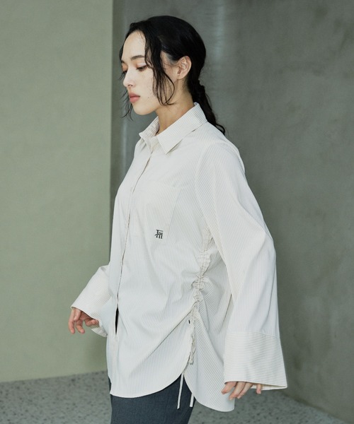Formeque（フォルミーク）の「【Formeque】ワイドスリーブシャーリングシャツ（シャツ/ブラウス・レディース・ライトベージュ/グレー・FREE）」の7枚目の写真