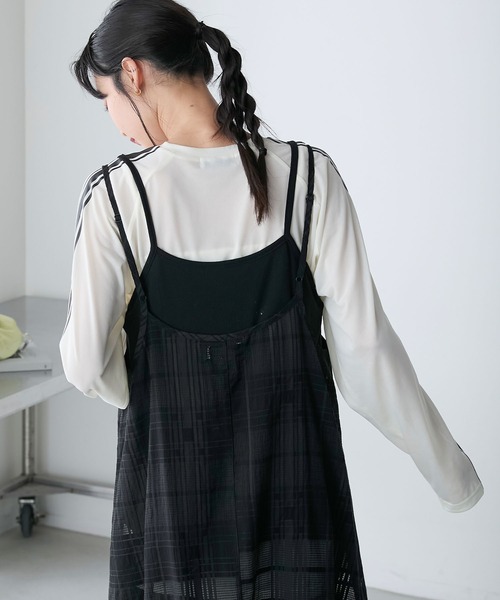 forksy.（フォルクシー）の「【forksy.】シアーチェックセットキャミワンピース（ワンピース・レディース・ブルー/ライム/ブラック・FREE）」の5枚目の写真