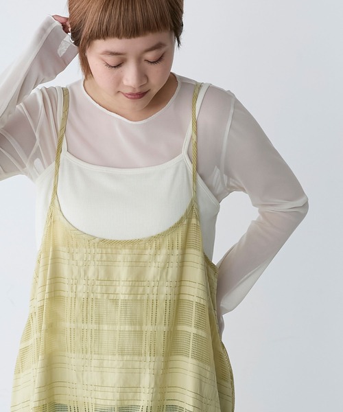 forksy.（フォルクシー）の「【forksy.】シアーチェックセットキャミワンピース（ワンピース・レディース・ブルー/ライム/ブラック・FREE）」の21枚目の写真