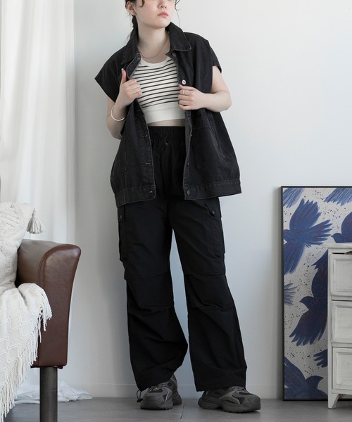 aimoha(アイモハ)の「ボーダーカップ付きタンクトップ(タンクトップ・レディース・ブラック/チョコ/レッド・SMALL/MEDIUM/LARGE)」の16枚目の写真