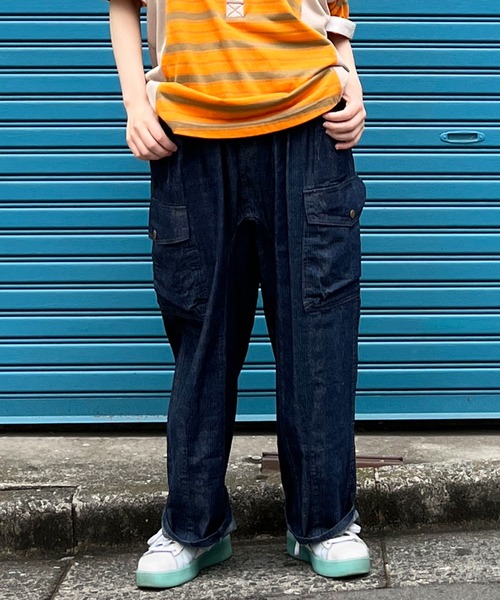 DOUBLE NAME（ダブルネーム）の「ストライプデニムテーパードパンツ