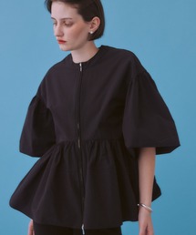 【再入荷・新色追加・サステナブル】ペプラムジップブラウス