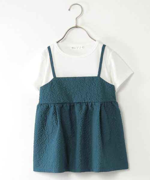 ikka（イッカ）の「フクレジャガードキャミドッキングプルオーバー（120~160cm）（Tシャツ/カットソー・キッズ・ブラック/ベージュ/ネイビー/ピンク/ミント/サックスブルー・120/130/140/150/160）」の4枚目の写真