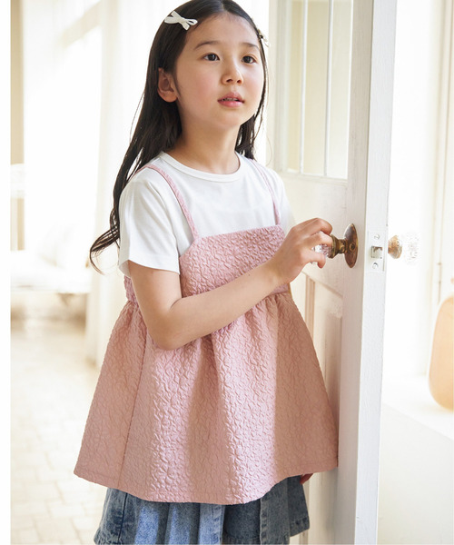 ikka（イッカ）の「フクレジャガードキャミドッキングプルオーバー（120~160cm）（Tシャツ/カットソー・キッズ・ブラック/ベージュ/ネイビー/ピンク/ミント/サックスブルー・120/130/140/150/160）」の9枚目の写真