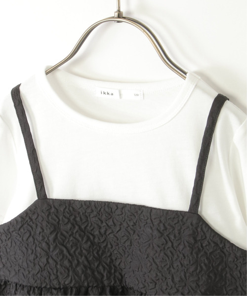 ikka（イッカ）の「フクレジャガードキャミドッキングプルオーバー（120~160cm）（Tシャツ/カットソー・キッズ・ブラック/ベージュ/ネイビー/ピンク/ミント/サックスブルー・120/130/140/150/160）」の8枚目の写真