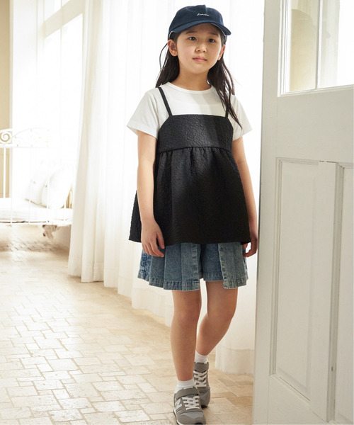 ikka（イッカ）の「フクレジャガードキャミドッキングプルオーバー（120~160cm）（Tシャツ/カットソー・キッズ・ブラック/ベージュ/ネイビー/ピンク/ミント/サックスブルー・120/130/140/150/160）」の10枚目の写真