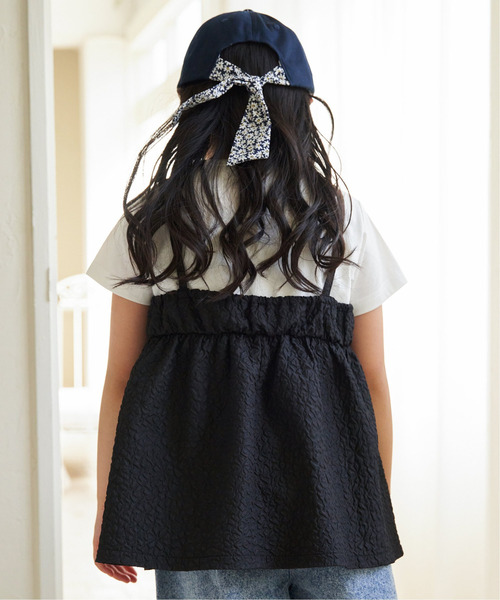 ikka（イッカ）の「フクレジャガードキャミドッキングプルオーバー（120~160cm）（Tシャツ/カットソー・キッズ・ブラック/ベージュ/ネイビー/ピンク/ミント/サックスブルー・120/130/140/150/160）」の17枚目の写真