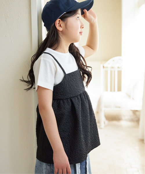 ikka（イッカ）の「フクレジャガードキャミドッキングプルオーバー（120~160cm）（Tシャツ/カットソー・キッズ・ブラック/ベージュ/ネイビー/ピンク/ミント/サックスブルー・120/130/140/150/160）」の20枚目の写真