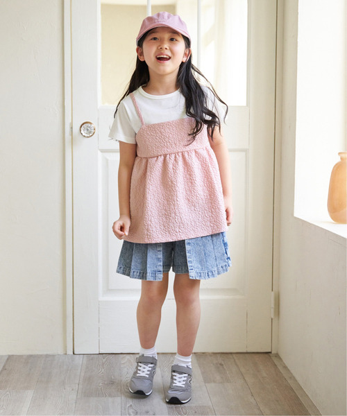 ikka（イッカ）の「フクレジャガードキャミドッキングプルオーバー（120~160cm）（Tシャツ/カットソー・キッズ・ブラック/ベージュ/ネイビー/ピンク/ミント/サックスブルー・120/130/140/150/160）」の19枚目の写真