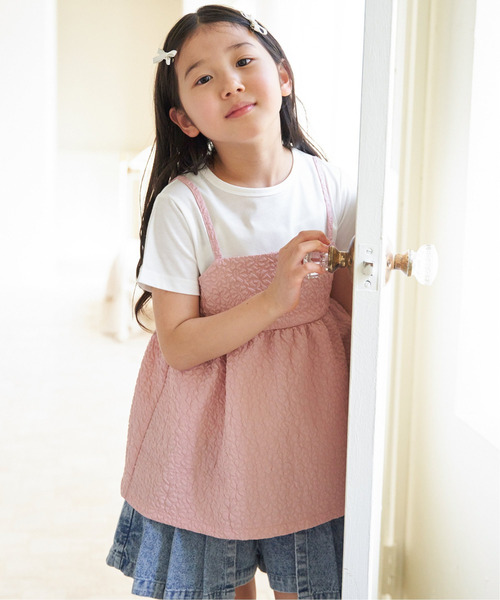 ikka（イッカ）の「フクレジャガードキャミドッキングプルオーバー（120~160cm）（Tシャツ/カットソー・キッズ・ブラック/ベージュ/ネイビー/ピンク/ミント/サックスブルー・120/130/140/150/160）」の16枚目の写真