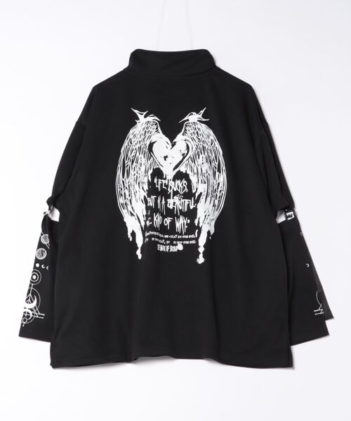 Revo.（レボ）の「袖取り外し 2way ハーフジップ ポンチ プルオーバー（Tシャツ/カットソー・レディース・ホワイト/ブラック/サックスブルー/ホワイト×ブラック/ブラック×ホワイト・M/L）」の6枚目の写真