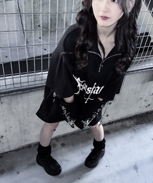 Revo.（レボ）の「袖取り外し 2way ハーフジップ ポンチ プルオーバー（Tシャツ/カットソー・レディース・ホワイト/ブラック/サックスブルー/ホワイト×ブラック/ブラック×ホワイト・M/L）」の19枚目の写真