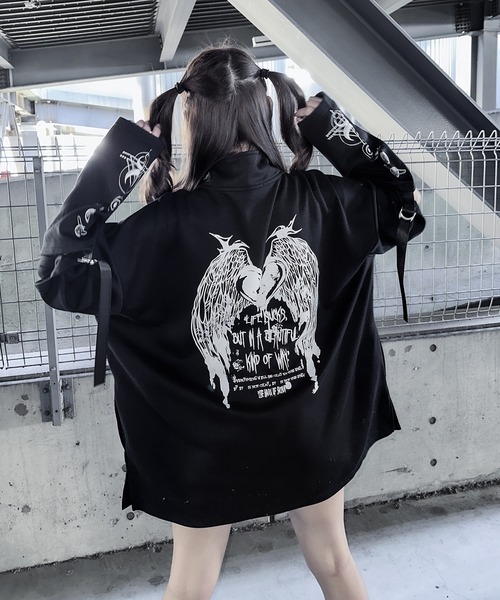 Revo.（レボ）の「袖取り外し 2way ハーフジップ ポンチ プルオーバー（Tシャツ/カットソー・レディース・ホワイト/ブラック/サックスブルー/ホワイト×ブラック/ブラック×ホワイト・M/L）」の20枚目の写真