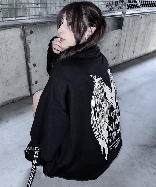 Revo.（レボ）の「袖取り外し 2way ハーフジップ ポンチ プルオーバー（Tシャツ/カットソー・レディース・ホワイト/ブラック/サックスブルー/ホワイト×ブラック/ブラック×ホワイト・M/L）」の21枚目の写真