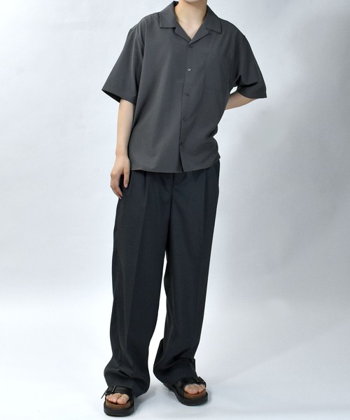 ビッグシルエット 半袖オープンカラーシャツ ユニセックス（シャツ