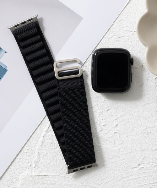 emonique（エモニーク）の「ナイロン製 Apple Watch バンド スマートウォッチバンド【38/40/41/42/44/45/49mm対応】（デジタル腕時計・メンズ・ブラック/オフホワイト/オレンジ/アーミー・42/38）」の7枚目の写真