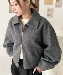moment+（モーメントプラス）の「Wファスナーボリュームスリーブシャギーショートブルゾン（その他アウター）」