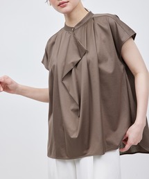 ROPE' | クリア天竺ドレープネックフレンチスリーブブラウス(シャツ/ブラウス)