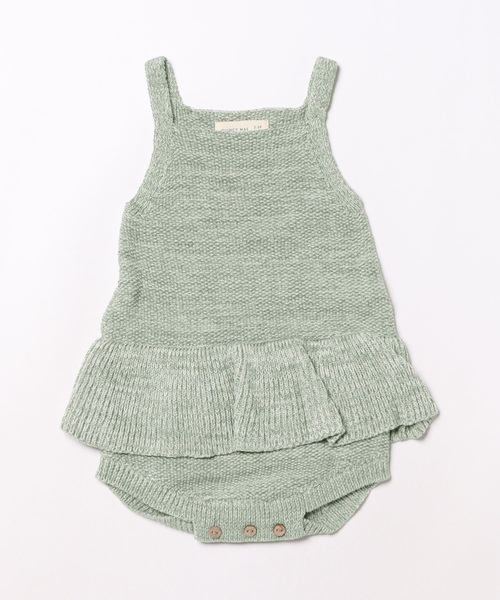 【セール】【Bs】【it】【Quincy Mae】KNIT RUFFLE ROMPER | SEA GREEN HEATHER（その他ベビー用品）｜Quincy Mae（クインシーメイ） 5,554円