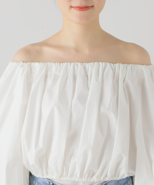 Noble（ノーブル）の「タイプライターオフショルバルーンブラウス（シャツ/ブラウス・レディース・ホワイト・FREE）」の9枚目の写真