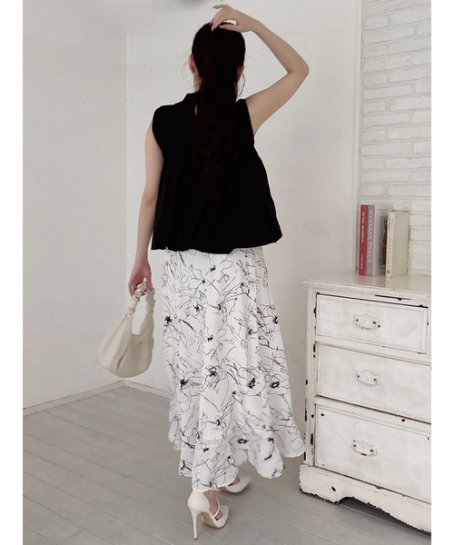 MIIA（ミーア）の「ハイウエストフレアスカート（スカート・レディース・オフホワイト/ブラック・FREE）」の18枚目の写真