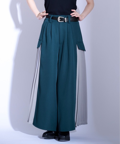 Ellno Loset（エルノロゼット）の「サイドシアープリーツワイドパンツ（その他パンツ・メンズ・ブラック/グリーン系その他・X-SMALL/MEDIUM/LARGE/SMALL）」の12枚目の写真