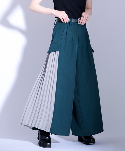 Ellno Loset（エルノロゼット）の「サイドシアープリーツワイドパンツ（その他パンツ・メンズ・ブラック/グリーン系その他・X-SMALL/MEDIUM/LARGE/SMALL）」の9枚目の写真