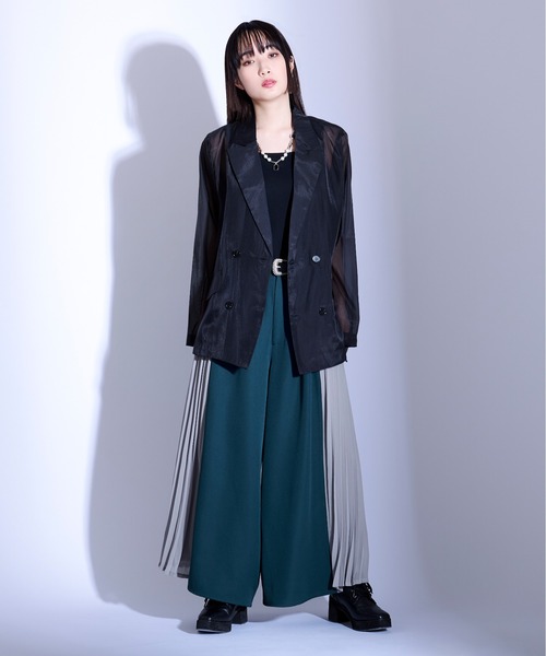 Ellno Loset（エルノロゼット）の「サイドシアープリーツワイドパンツ（その他パンツ・メンズ・ブラック/グリーン系その他・X-SMALL/MEDIUM/LARGE/SMALL）」の8枚目の写真