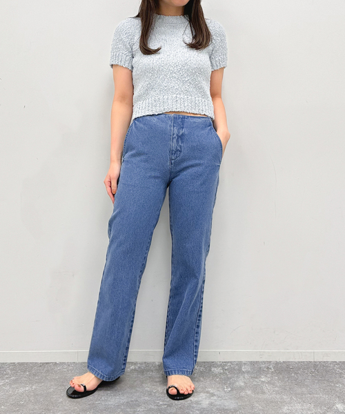 U by SPICK&SPAN(ユーバイスピックアンドスパン)の「コンパクトバックオープンニット(ニット/セーター・レディース・サックスブルー/ブラック/ホワイト・FREE)」の13枚目の写真