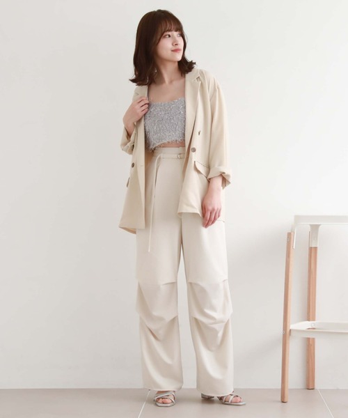 archives(アルシーヴ)の「H/Wタックパラシュートパンツ(カーゴパンツ・レディース・グレー/ブラック/アイボリー・MEDIUM)」の8枚目の写真