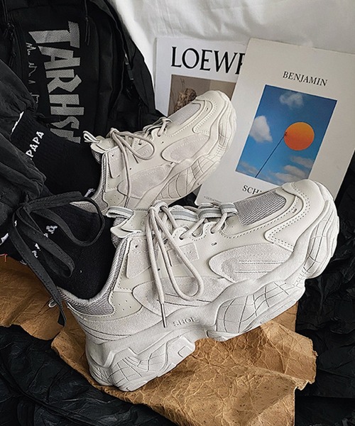 BENDER TOKYO（ベンダートウキョウ）の「ボリュームソール テックスニーカー 厚底 ダッドスニーカー（スニーカー・メンズ・グレー/ブラック/ベージュ/ホワイト・25/26/27）」の3枚目の写真