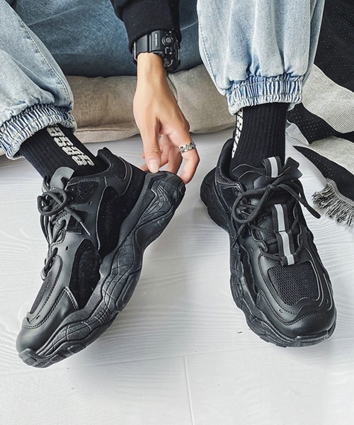 BENDER TOKYO（ベンダートウキョウ）の「ボリュームソール テックスニーカー 厚底 ダッドスニーカー（スニーカー・メンズ・グレー/ブラック/ベージュ/ホワイト・25/26/27）」の9枚目の写真