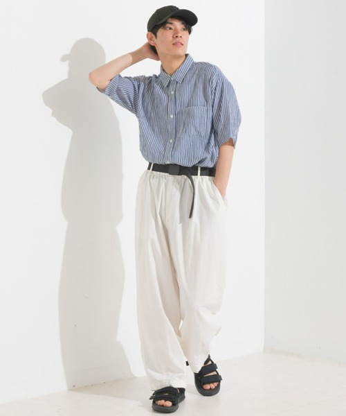 OMNES（オムネス）の「メンズダブルガーゼ半袖シャツ（シャツ/ブラウス・メンズ・ブラック/ホワイト/ブルー系その他/ライム/ブルー系その他2・MEDIUM/LARGE）」の13枚目の写真