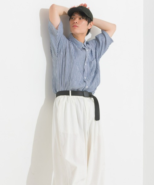 OMNES（オムネス）の「メンズダブルガーゼ半袖シャツ（シャツ/ブラウス・メンズ・ブラック/ホワイト/ブルー系その他/ライム/ブルー系その他2・MEDIUM/LARGE）」の12枚目の写真