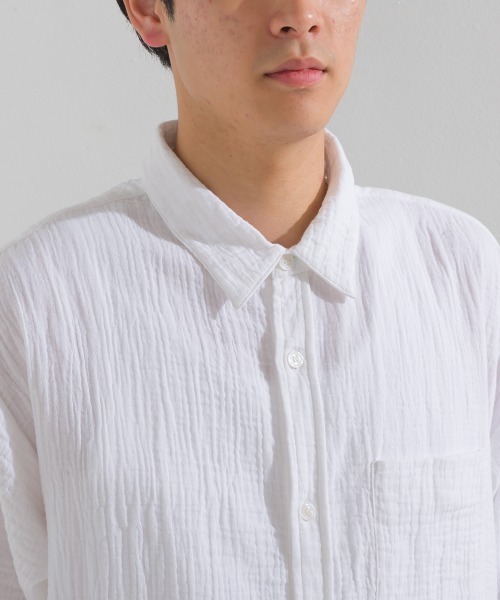 OMNES（オムネス）の「メンズダブルガーゼ半袖シャツ（シャツ/ブラウス・メンズ・ブラック/ホワイト/ブルー系その他/ライム/ブルー系その他2・MEDIUM/LARGE）」の11枚目の写真