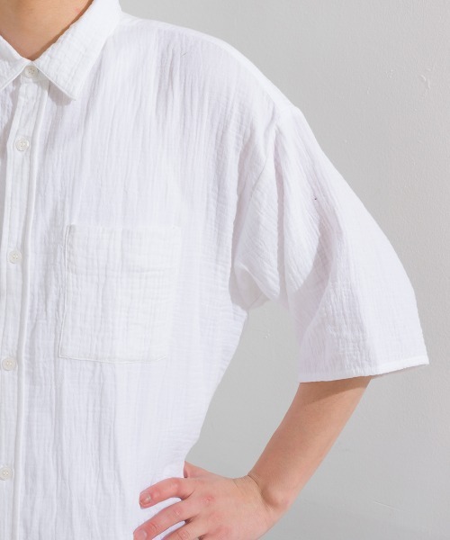 OMNES（オムネス）の「メンズダブルガーゼ半袖シャツ（シャツ/ブラウス・メンズ・ブラック/ホワイト/ブルー系その他/ライム/ブルー系その他2・MEDIUM/LARGE）」の9枚目の写真