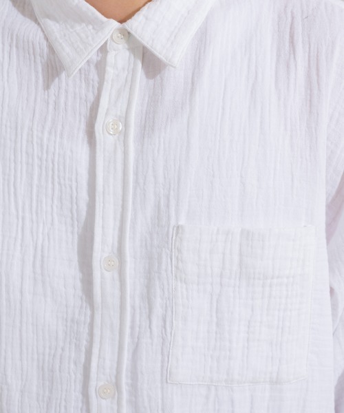 OMNES（オムネス）の「メンズダブルガーゼ半袖シャツ（シャツ/ブラウス・メンズ・ブラック/ホワイト/ブルー系その他/ライム/ブルー系その他2・MEDIUM/LARGE）」の8枚目の写真