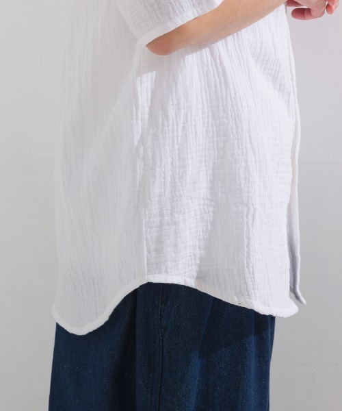 OMNES（オムネス）の「メンズダブルガーゼ半袖シャツ（シャツ/ブラウス・メンズ・ブラック/ホワイト/ブルー系その他/ライム/ブルー系その他2・MEDIUM/LARGE）」の7枚目の写真