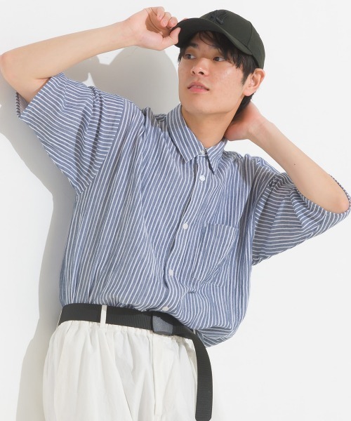 OMNES（オムネス）の「メンズダブルガーゼ半袖シャツ（シャツ/ブラウス・メンズ・ブラック/ホワイト/ブルー系その他/ライム/ブルー系その他2・MEDIUM/LARGE）」の16枚目の写真