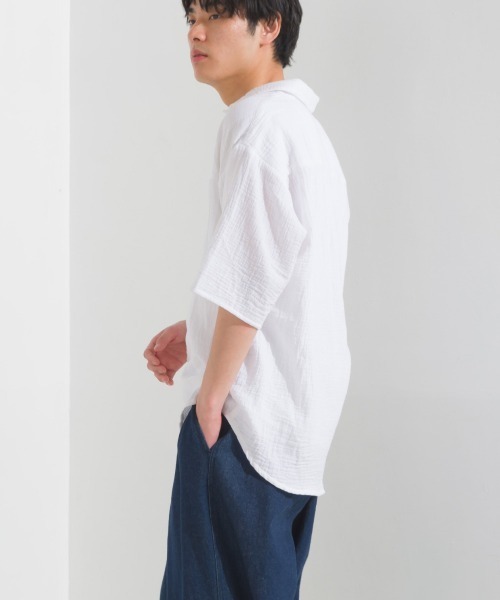 OMNES（オムネス）の「メンズダブルガーゼ半袖シャツ（シャツ/ブラウス・メンズ・ブラック/ホワイト/ブルー系その他/ライム/ブルー系その他2・MEDIUM/LARGE）」の18枚目の写真