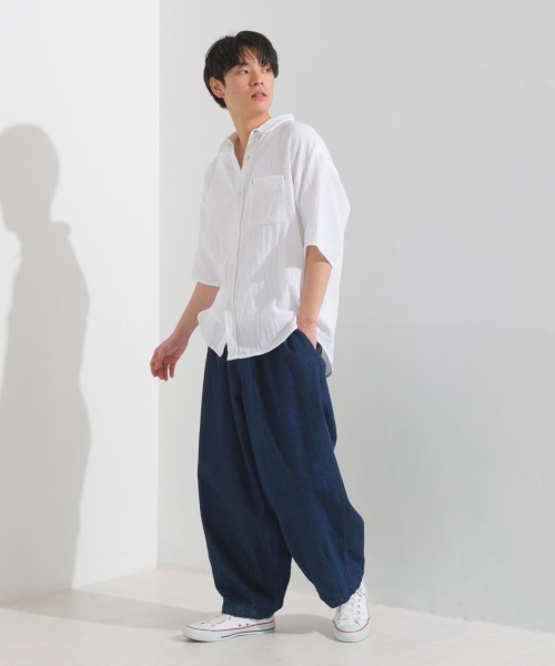 OMNES（オムネス）の「メンズダブルガーゼ半袖シャツ（シャツ/ブラウス・メンズ・ブラック/ホワイト/ブルー系その他/ライム/ブルー系その他2・MEDIUM/LARGE）」の20枚目の写真