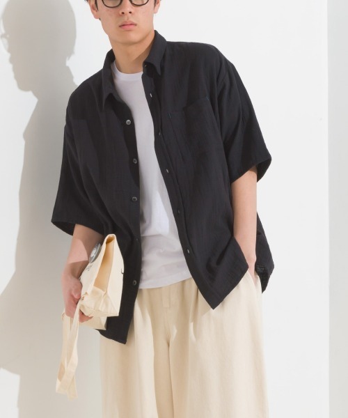 OMNES（オムネス）の「メンズダブルガーゼ半袖シャツ（シャツ/ブラウス・メンズ・ブラック/ホワイト/ブルー系その他/ライム/ブルー系その他2・MEDIUM/LARGE）」の22枚目の写真